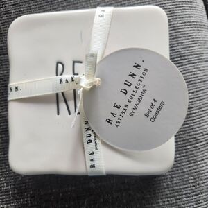 Rae Dunn 4-pc Set Coasters REST PLACE SET HOLD New